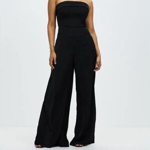 NWT, Runway The Label Women’s Nami Strapless Wide Leg Jumpsuit in Black, Size 4